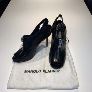 Manolo Blahnik Slingback heels w/ zipper